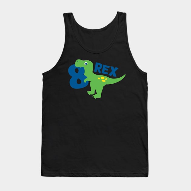 3rd Birthday Boy T-Rex Dinsoaur Party Third Kids Happy Tank Top by Bday Shop